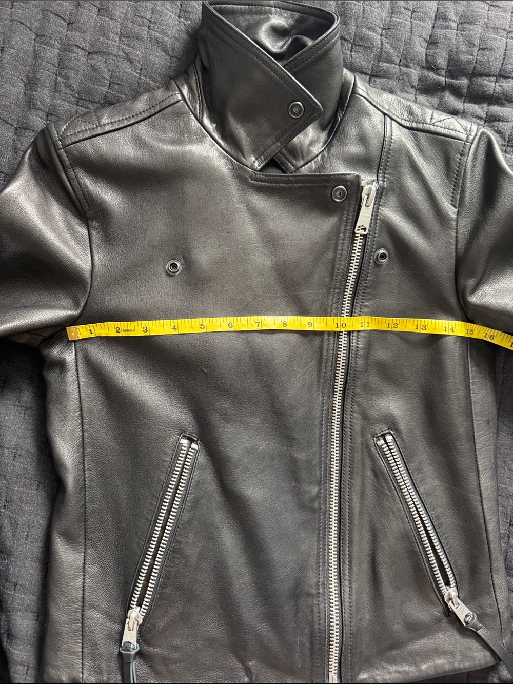ALLSAINTS. NEW Dalby Slim Fit Leather Biker Jacket - Picture 9 of 13